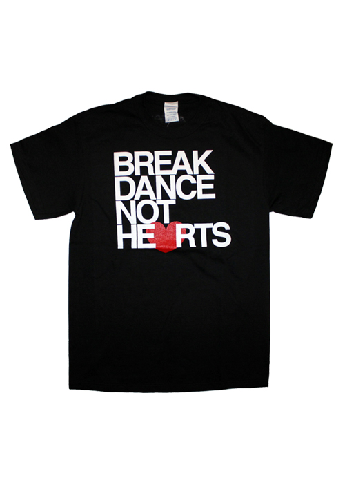 Break Dance Not Hearts Bboy Tee Shirt by AiReal Apparel in Black - Click Image to Close